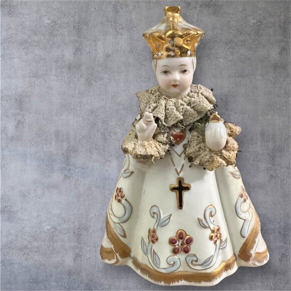 Vintage Lefton China Hand‎ Painted Infant Of Prague Porcelain Figurine - Picture 1 of 9